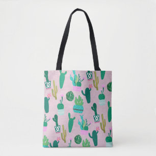 Tote Bag Pink Rustique Sud-Ouest Cactus Plantes