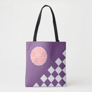 Tote Bag Pink Sakura et À damiers Motif