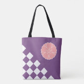 Tote Bag Pink Sakura et À damiers Motif (Dos)