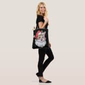 Tote Bag Pink Santa Hat Retro Cute Kitty Cat Christmas  (Sur le modèle)