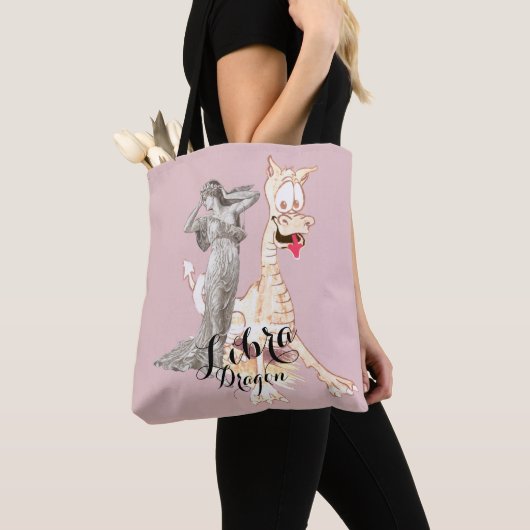 Tote Bag Pink Silver Libra Dragon Astrologie Zodiac | (De près)