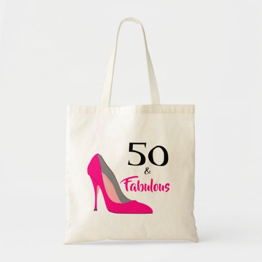 Tote Bag Pink Stiletto 50 et fabuleux 50e anniversaire (Devant)