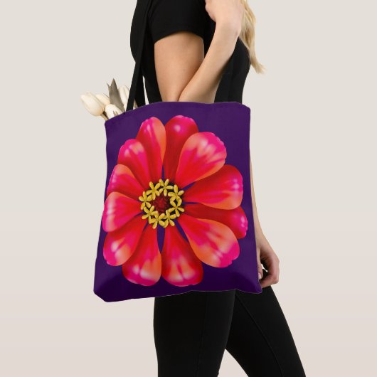 Tote Bag Pink Zinnia (De près)
