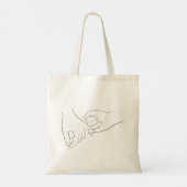 Tote Bag Pinky Promise Minimal Line Art Cute Simple tendanc (Dos)