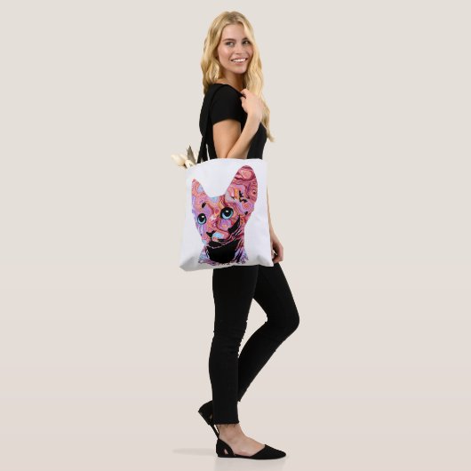 Tote Bag Pinky Sphynx Cat 683 (Sur le modèle)
