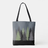 Tote Bag Pins de forêt avec Monogramme (Dos)