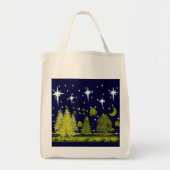 Tote Bag Pins d'hiver Sac-Stars et Lune verte (Devant)