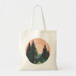 Tote Bag Pins du coucher de soleil - Paysage de montagne pa