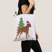 Tote Bag Pinscher miniature à Santa Hat (ancré) (De près)
