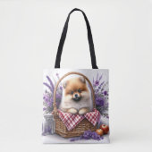 Tote Bag Pique-nique Fleur sauvage Poméranien Chien Chien C (Devant)