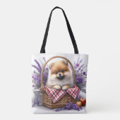 Tote Bag Pique-nique Fleur sauvage Poméranien Chien Chien C (Dos)