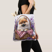 Tote Bag Pique-nique Fleur sauvage Poméranien Chien Chien C (De près)