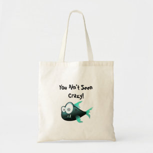 Tote Bag Piranha Fou, Création de Poisson de Dessin Animé D