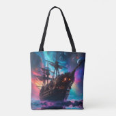 Tote Bag Pirate Space Ship Nebula et Lunes (Dos)