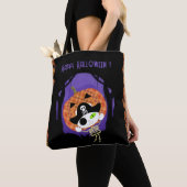 Tote Bag Pirate squelette chat et plaid (De près)
