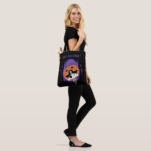 Tote Bag Pirate squelette chat et plaid (Sur le modèle)