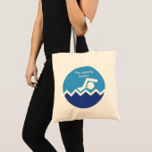 Tote Bag Pismming venin, swimmer on blue circle custom (Devant (produit))