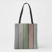 Tote Bag Pistachio Coquille verte Pêche pourpre rayures (Devant)