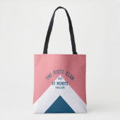 Tote Bag Piste Club Pink White Blue Peak Custom Ski (Devant)