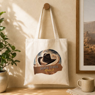Tote Bag Pistes poussiéreuses à l'avant Chapeau de cowboy A