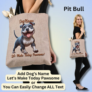 Tote Bag Pit Bull - Ajouter le nom du chien, modifier le te