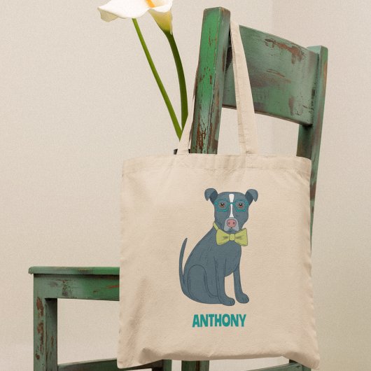 Tote Bag Pit Bull Chien Chien Portant Des Lunettes Personna