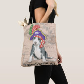 Tote Bag Pit Bull Terrier Pirate (De près)