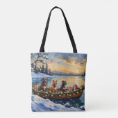 Tote Bag Pitbull Christmas Boat Holiday (Dos)