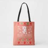 Tote Bag Pitbull Christmas Merry Pitmas Ugly Christm (Devant)