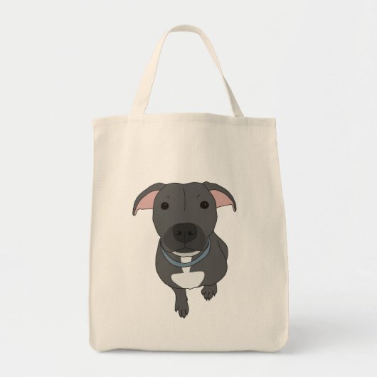 Tote Bag Pitbull gris Fourre-tout (Devant)