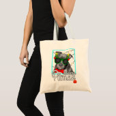 Tote Bag Pitbull pit bull de noël à joyeuses pitmas (Devant (produit))