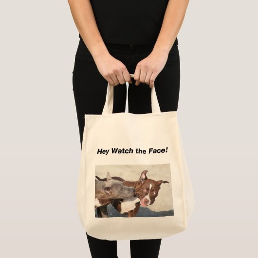 Tote Bag Pitbull Puppys au jeu (Devant (produit))