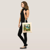 Tote Bag Pitons de Sainte-Lucie Plage Tropicale et Perroque (Devant (modèle))