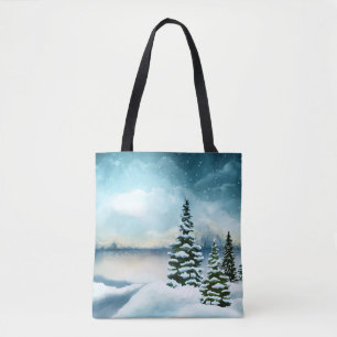 Tote Bag Pittoresque Winter Wonderland aquarelle peinture