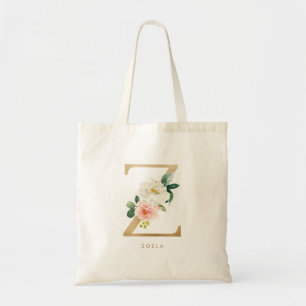Tote Bag Pivoine Lettre Florale Z Monogramme Demoiselle d'H