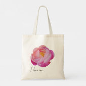 Tote bag pivoine rose aquarelle (Dos)