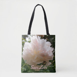 Tote Bag Pivoine rose Blossom.text.