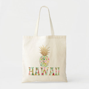 Tote Bag PixDezines Aloha Ananas+Faux Or