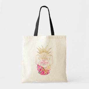 Tote Bag PixDezines Aloha Hawaiian Pineapple/Pink