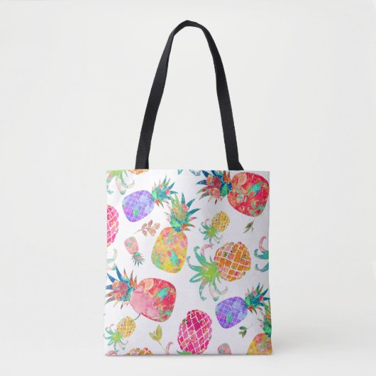 Tote Bag PixDezines Aloha Pineapples Aquarelle (Devant)