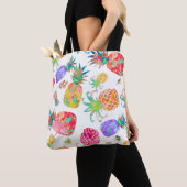 Tote Bag PixDezines Aloha Pineapples Aquarelle (De près)