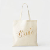 Tote Bag PixDezines Bride/Faux Gold Script (Devant)