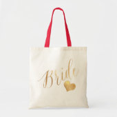 Tote Bag PixDezines Bride/Faux Gold Script (Devant)