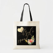Tote Bag PixDezines Bride Squad|Flowe|Faux Gold Script (Devant)