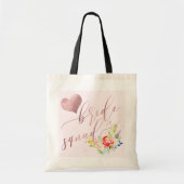 Tote Bag PixDezines Bride Squad|Flowe|Script Gold Rose Faux (Devant)