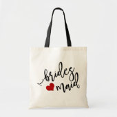 Tote Bag PixDezines Bridesmaid/Coeur/Script moderne (Devant)