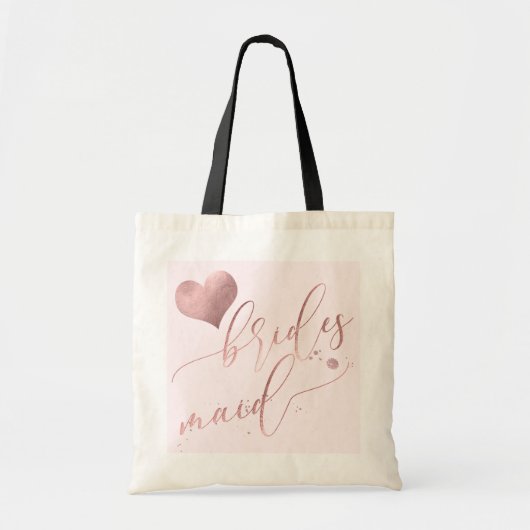Tote Bag PixDezines Bridesmaid/Faux Rose Gold Script (Devant)