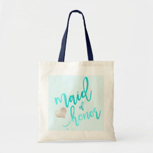 Tote Bag PixDezines Demoiselle d'honneur/Faux Métal/Aqua