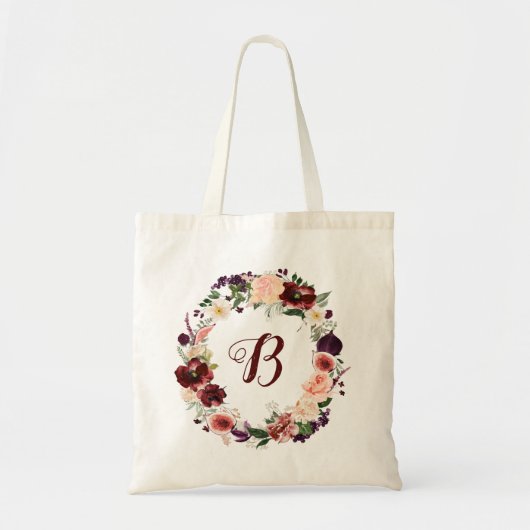 Tote Bag PixDezines H2 Fard Rose Fleurs Mariage (Devant)