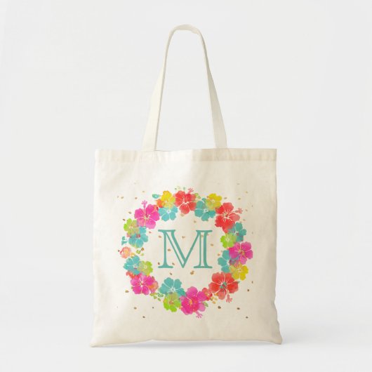 Tote Bag PixDezines Hibiscus lei hawaïen/Monogrammable (Devant)